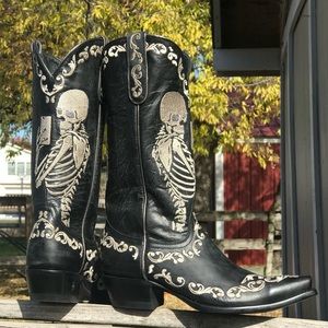 OLD GRINGO SELFIE Skeleton Cowboy Boots Size 8.5 NWOB
